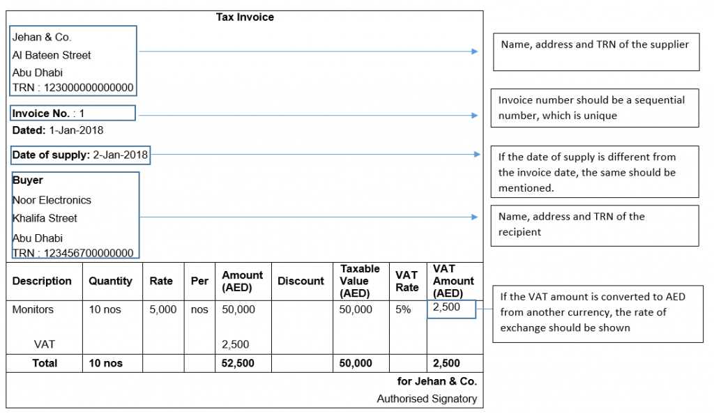 updated Tax-invoice format uae